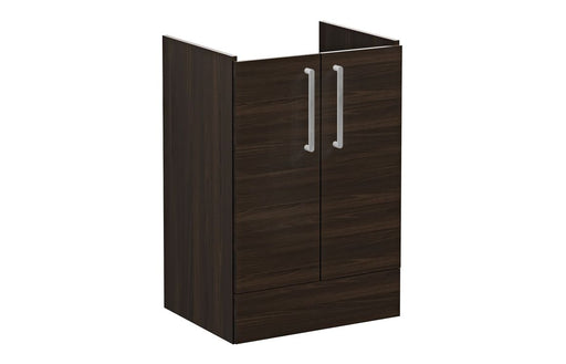 VitrA Root Flat 60cm 2 Door Floor Standing Washbasin Unit - Walnut