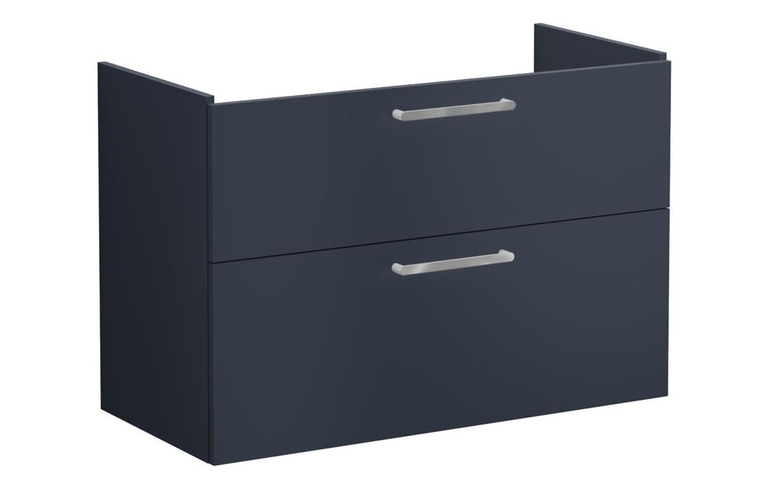 VitrA Root Flat 100cm 2 Drawer Washbasin Unit - Matt Dark Blue