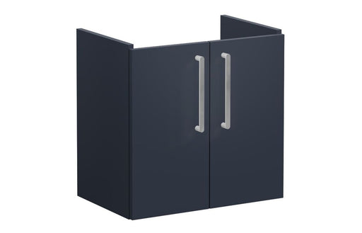VitrA Root Flat 60cm 2 Door Wall Hung Slim Washbasin Unit - Matt Dark Blue