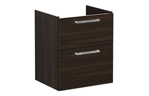 VitrA Root Flat 60cm 2 Drawer Washbasin Unit - Walnut