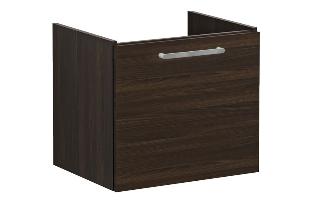 VitrA Root Flat 60cm 1 Drawer Washbasin Unit - Walnut