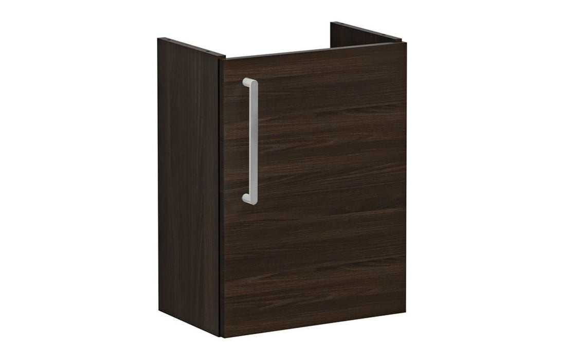 VitrA Root Flat 40cm 1 Door Wall Hung Slim Washbasin Unit - Walnut