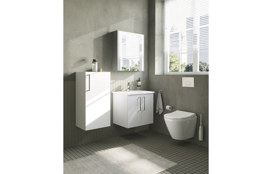 VitrA Root Flat 60cm 2 Door Wall Hung Washbasin Unit - High Gloss White