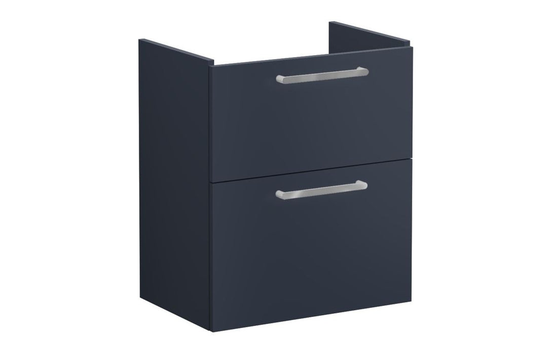 VitrA Root Flat 60cm 2 Drawer Slim Washbasin Unit - Matt Dark Blue