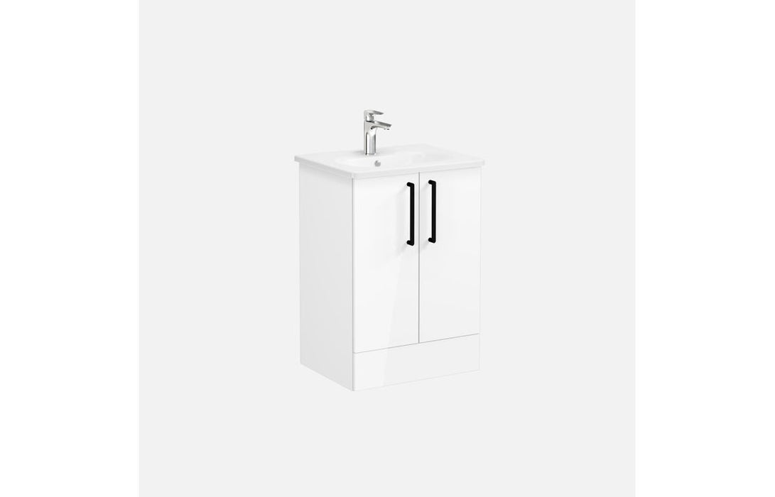 VitrA Zentrum 60cm 2 Drawer F/S Washbasin Unit - High Gloss White