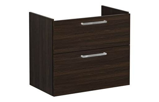 VitrA Root Flat 80cm 2 Drawer Washbasin Unit - Walnut
