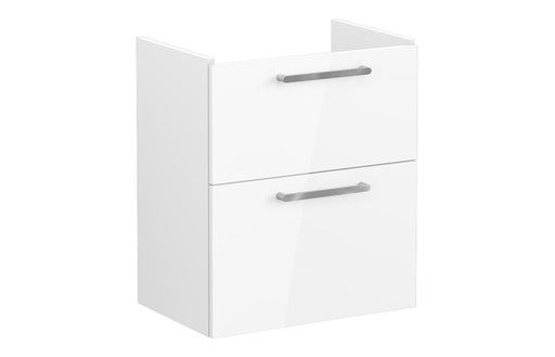 VitrA Root Flat 60cm 2 Drawer Slim Washbasin Unit - High Gloss White