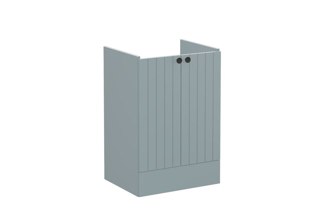 VitrA Root Groove 60cm 2 Door Floor Standing Washbasin Unit - Matt Fjord Green
