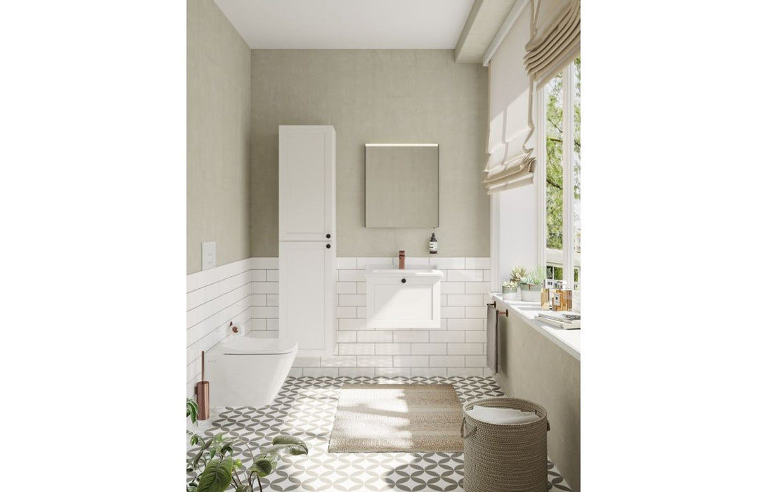 VitrA Root Classic 40cm 2 Door Tall Unit (LH Hinge) - Matt White