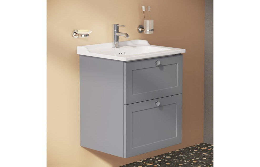 VitrA Root Classic 60cm 2 Drawer Washbasin Unit - Matt Grey