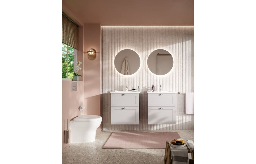 VitrA Root Classic 60cm 2 Drawer Washbasin Unit - Matt Grey