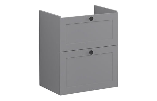 VitrA Root Classic 60cm 2 Drawer Slim Washbasin Unit - Matt Grey