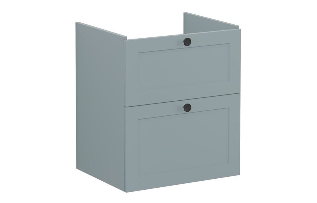 VitrA Root Classic 60cm 2 Drawer Washbasin Unit - Matt Fjord Green