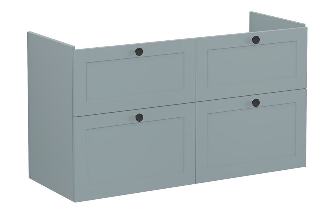 VitrA Root Classic 120cm 4 Drawer Washbasin Unit - Matt Fjord Green
