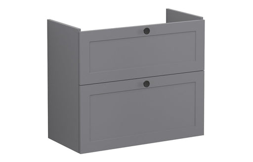 VitrA Root Classic 80cm 2 Drawer Slim Washbasin Unit - Matt Grey