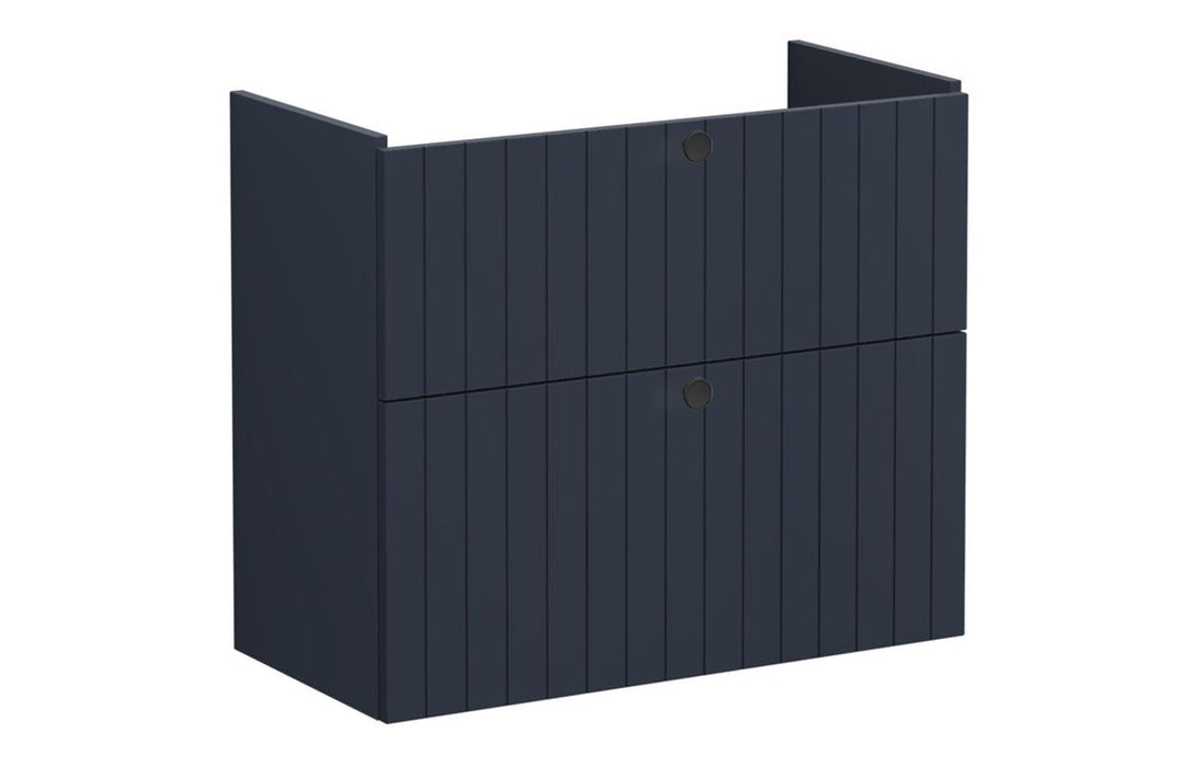 VitrA Root Groove 80cm 2 Drawer Slim Washbasin Unit - Matt Dark Blue