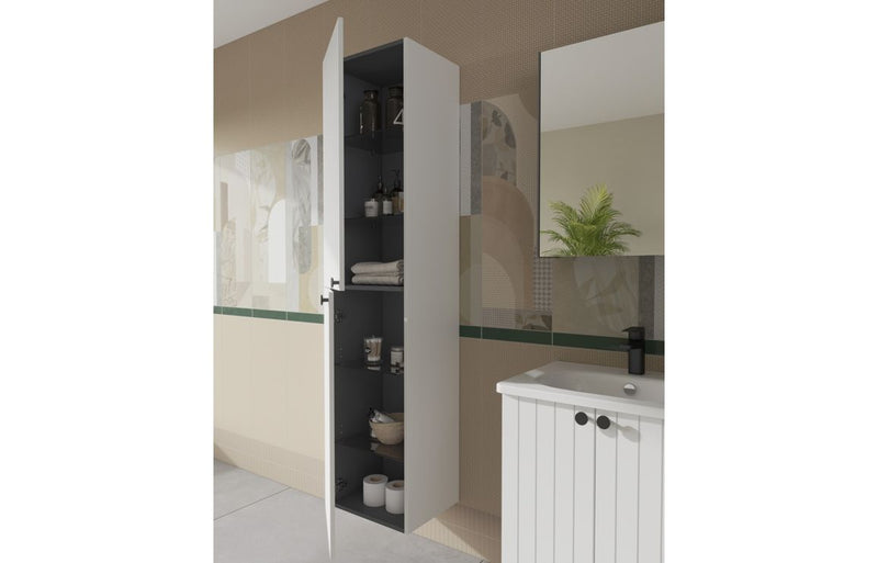 VitrA Root Groove 40cm 2 Door Tall Unit (LH Hinge) - Matt White