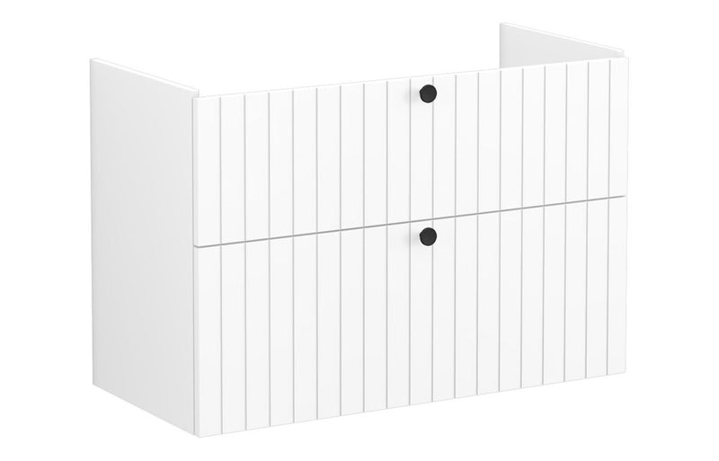 VitrA Root Groove 100cm 2 Drawer Washbasin Unit - Matt White