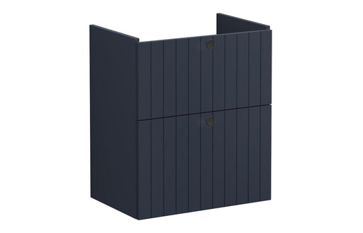 VitrA Root Groove 60cm 2 Drawer Slim Washbasin Unit - Matt Dark Blue