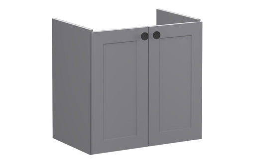 VitrA Root Classic 60cm 2 Door Wall Hung Slim Washbasin Unit - Matt Grey