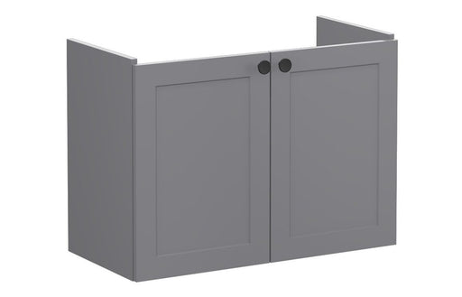 VitrA Root Classic 80cm 2 Door Wall Hung Slim Washbasin Unit - Matt Grey