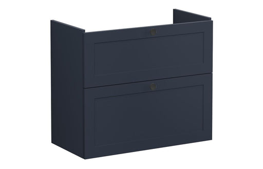 VitrA Root Classic 80cm 2 Drawer Slim Washbasin Unit - Matt Dark Blue