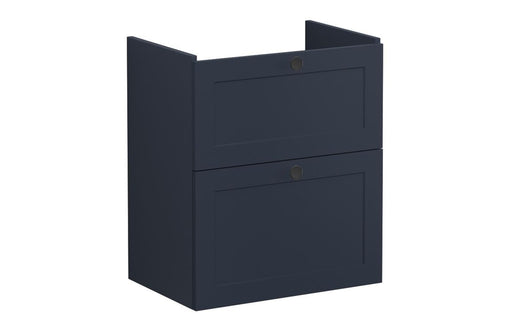 VitrA Root Classic 60cm 2 Drawer Slim Washbasin Unit - Matt Dark Blue
