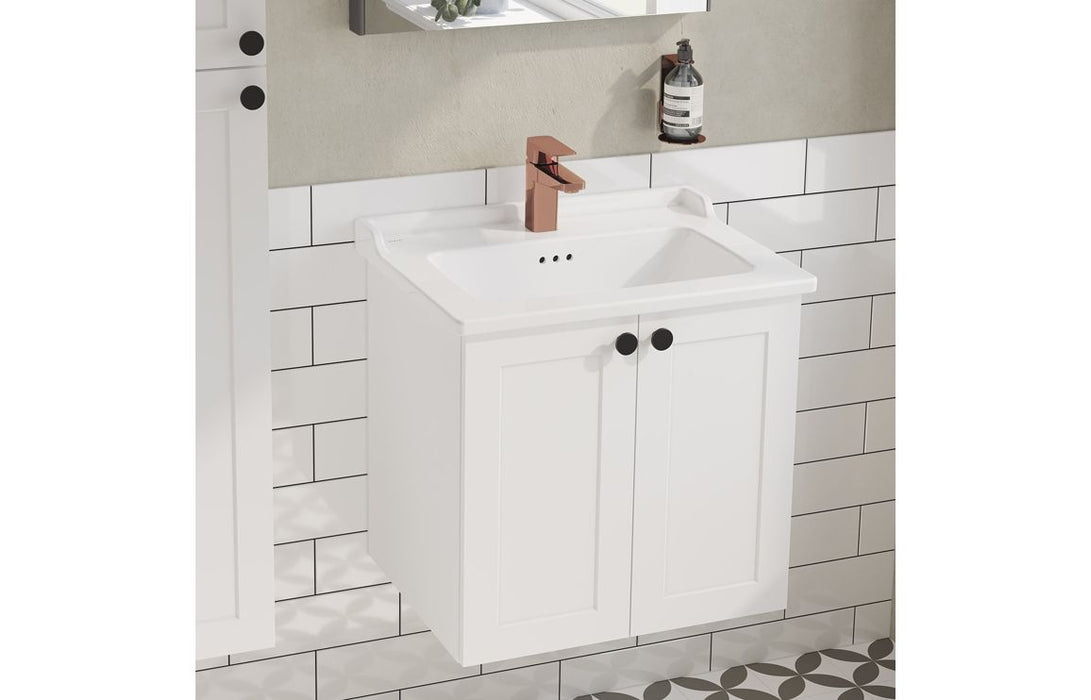 VitrA Root Classic 60cm 2 Door Wall Hung Washbasin Unit - Matt White