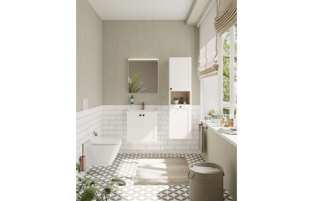 VitrA Root Classic 60cm 2 Door Wall Hung Washbasin Unit - Matt White