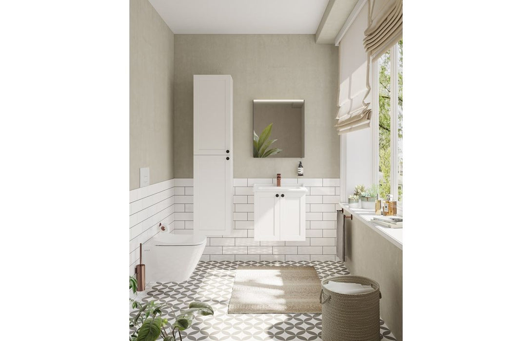 VitrA Root Classic 60cm 2 Door Wall Hung Washbasin Unit - Matt White