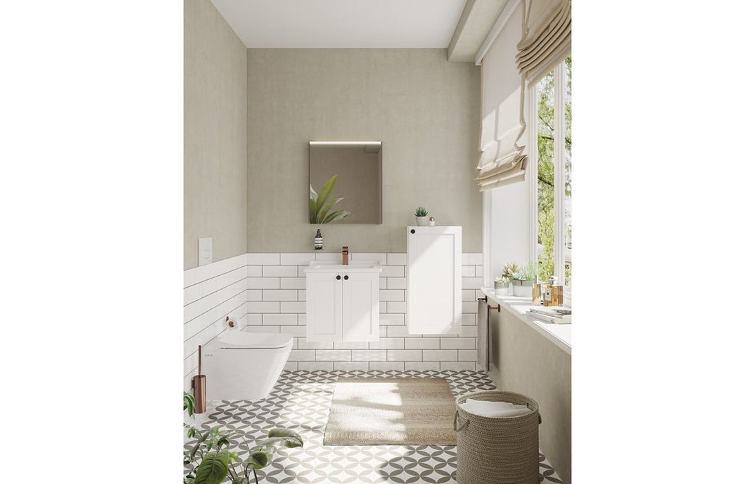 VitrA Root Classic 60cm 2 Door Wall Hung Washbasin Unit - Matt White