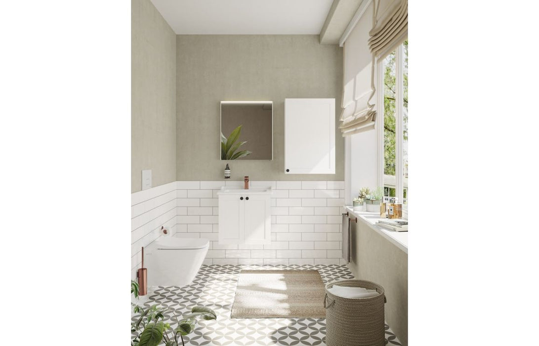 VitrA Root Classic 60cm 2 Door Wall Hung Washbasin Unit - Matt White