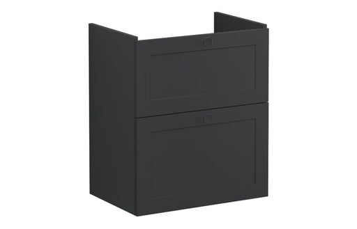 VitrA Root Classic 60cm 2 Drawer Slim Washbasin Unit - Matt Graphite