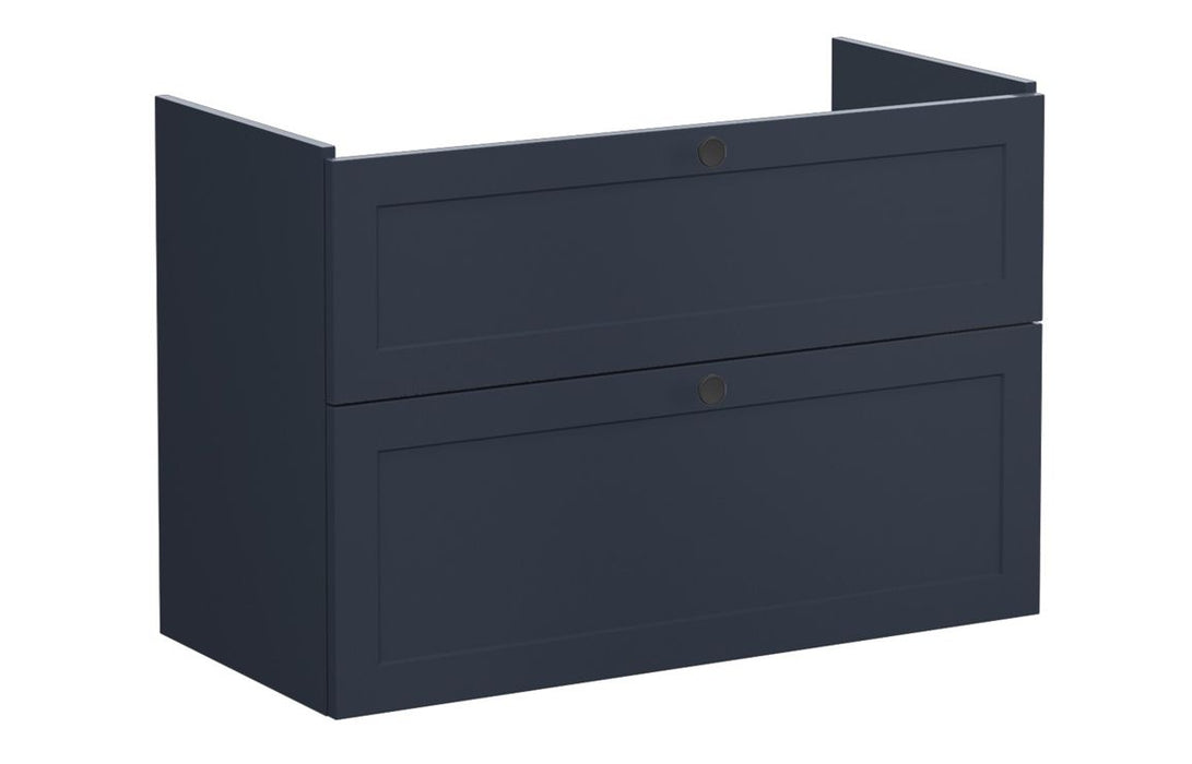 VitrA Root Classic 100cm 2 Drawer Washbasin Unit - Matt Dark Blue