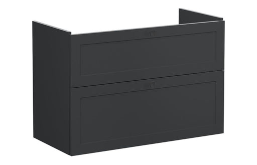 VitrA Root Classic 100cm 2 Drawer Washbasin Unit - Matt Graphite