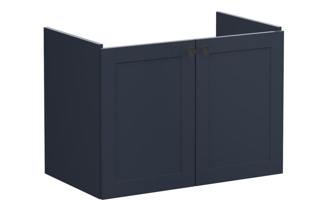 VitrA Root Classic 80cm 2 Door Wall Hung Washbasin Unit - Matt Dark Blue