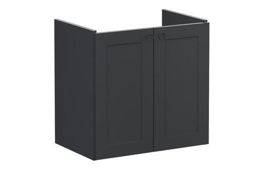 VitrA Root Classic 60cm 2 Door Wall Hung Slim Washbasin Unit - Matt Graphite