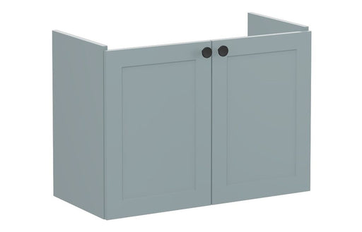 VitrA Root Classic 80cm 2 Door Wall Hung Slim Washbasin Unit - Matt Fjord Green