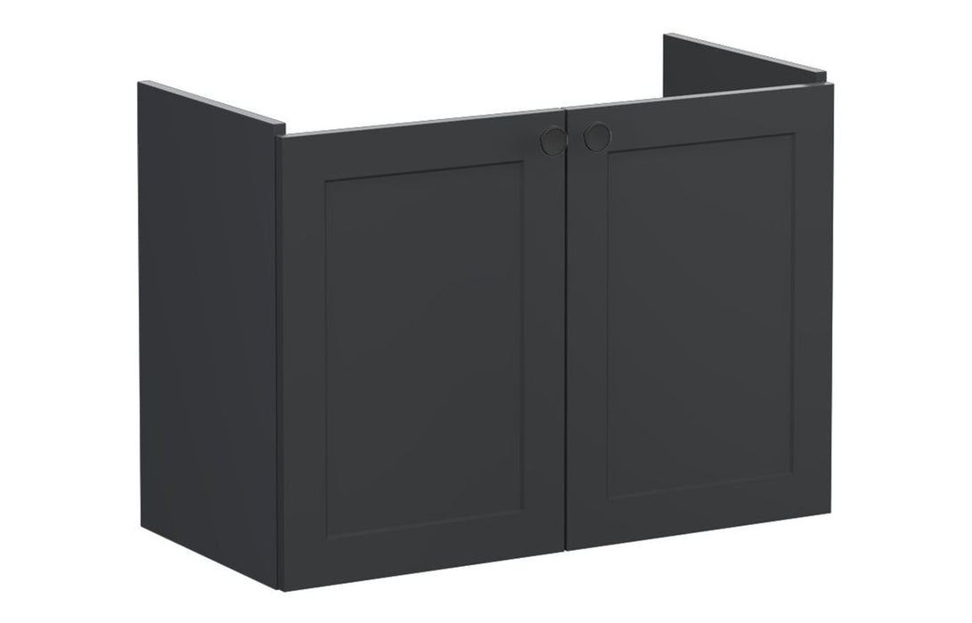 VitrA Root Classic 80cm 2 Door Wall Hung Slim Washbasin Unit - Matt Graphite