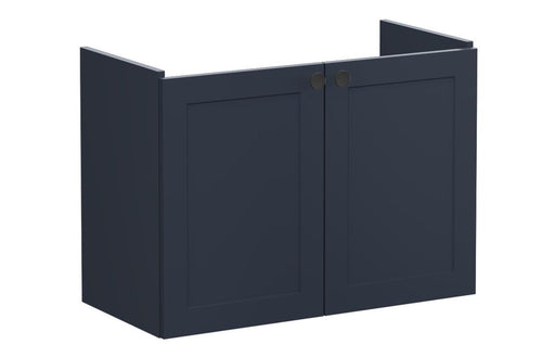 VitrA Root Classic 80cm 2 Door Wall Hung Slim Washbasin Unit - Matt Dark Blue