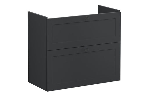 VitrA Root Classic 80cm 2 Drawer Slim Washbasin Unit - Matt Graphite