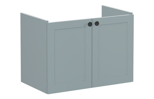 VitrA Root Classic 80cm 2 Door Wall Hung Washbasin Unit - Matt Fjord Green