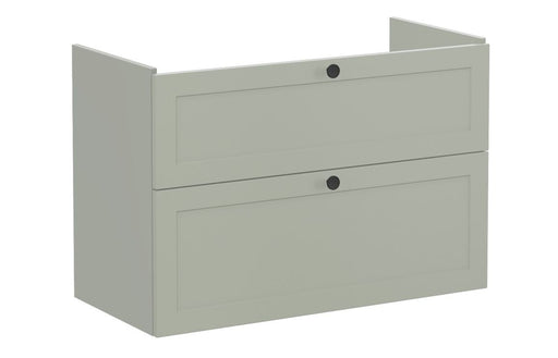 VitrA Root Classic 100cm 2 Drawer Washbasin Unit - Matt Retro Green