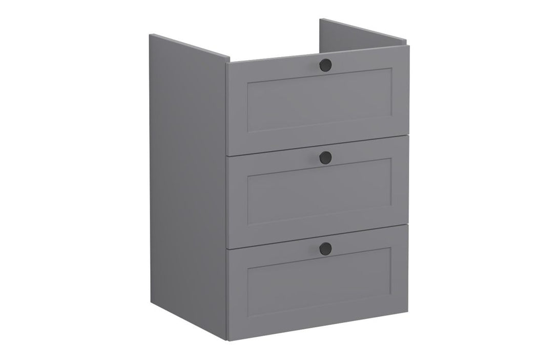 VitrA Root Classic 60cm 3 Drawer Washbasin Unit - Matt Grey