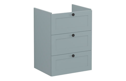 VitrA Root Classic 60cm 3 Drawer Washbasin Unit - Matt Fjord Green
