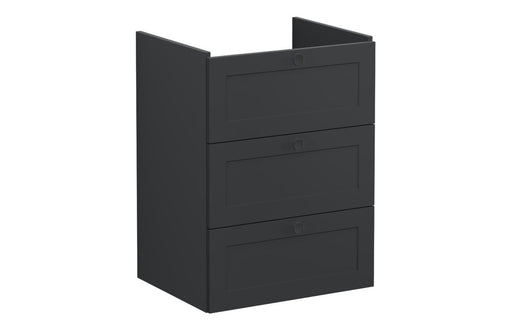 VitrA Root Classic 60cm 3 Drawer Washbasin Unit - Matt Graphite