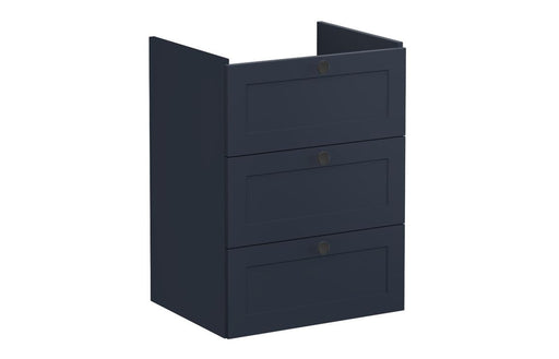 VitrA Root Classic 60cm 3 Drawer Washbasin Unit - Matt Dark Blue