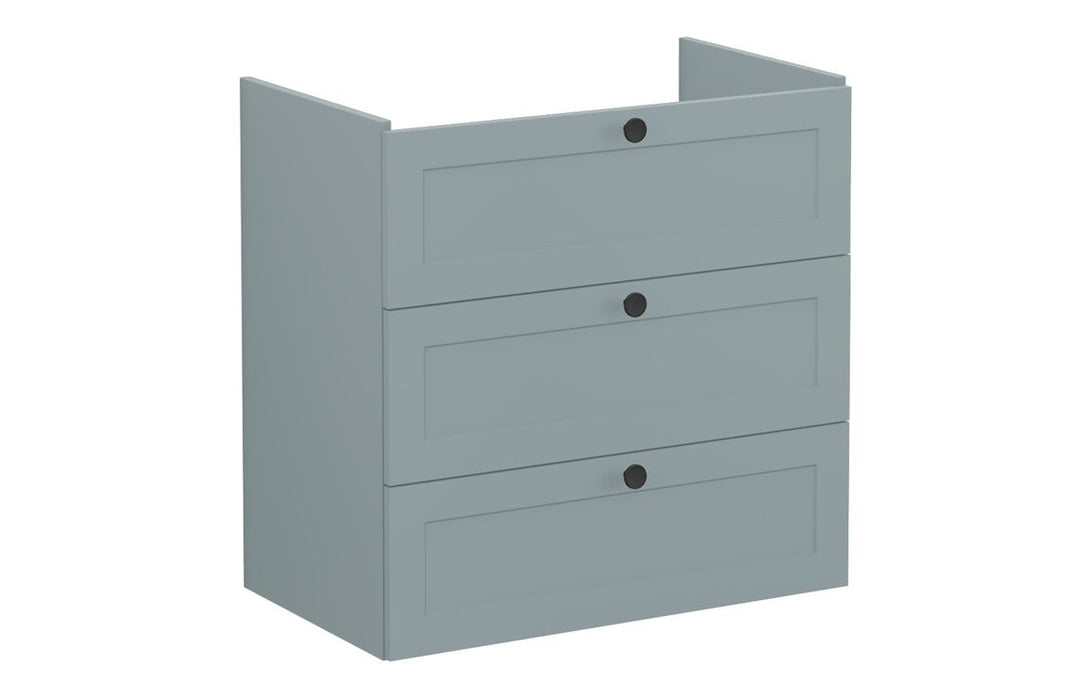 VitrA Root Classic 80cm 3 Drawer Washbasin Unit - Matt Fjord Green