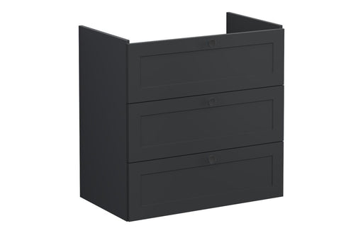 VitrA Root Classic 80cm 3 Drawer Washbasin Unit - Matt Graphite