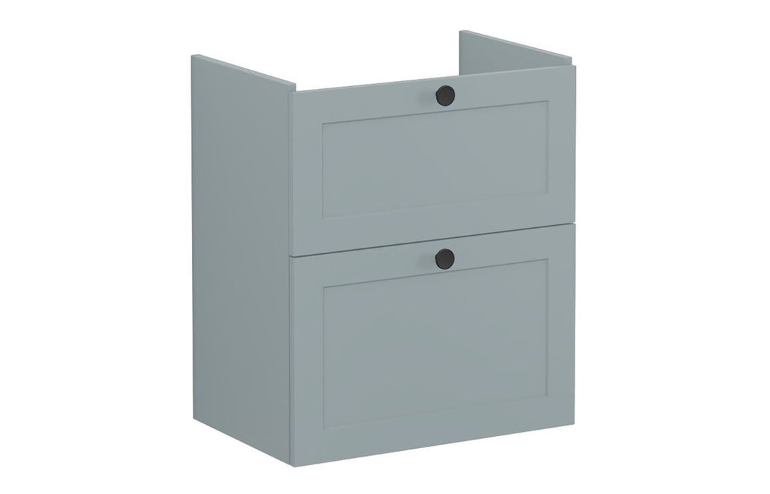 VitrA Root Classic 60cm 2 Drawer Slim Washbasin Unit - Matt Fjord Green